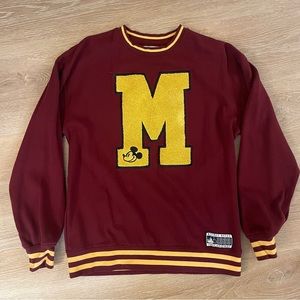 Mickey Mouse letterman fleece pullover for adults